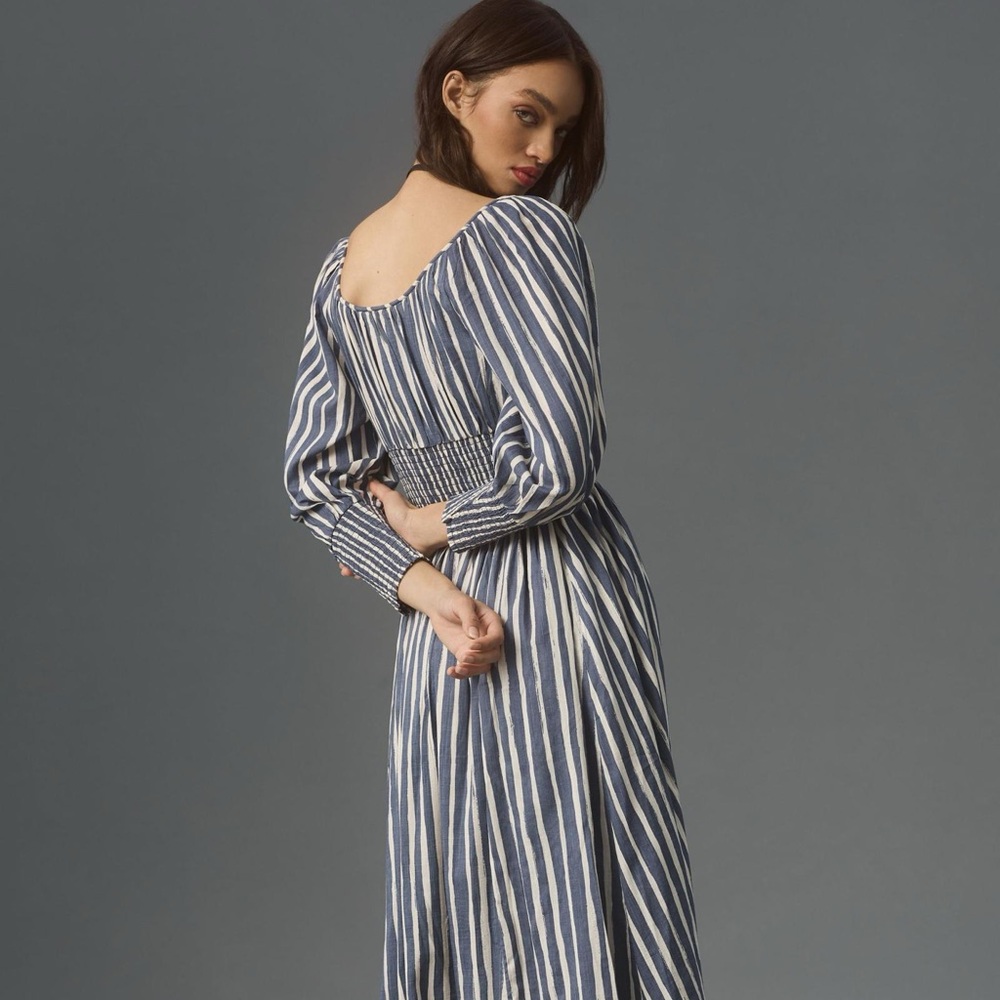 Anthro sweetheart long sleeve maxi dress